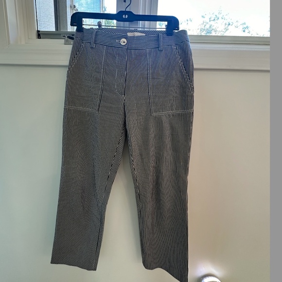 Maje pinstriped trouser with lipstick button - Picture 1 of 3